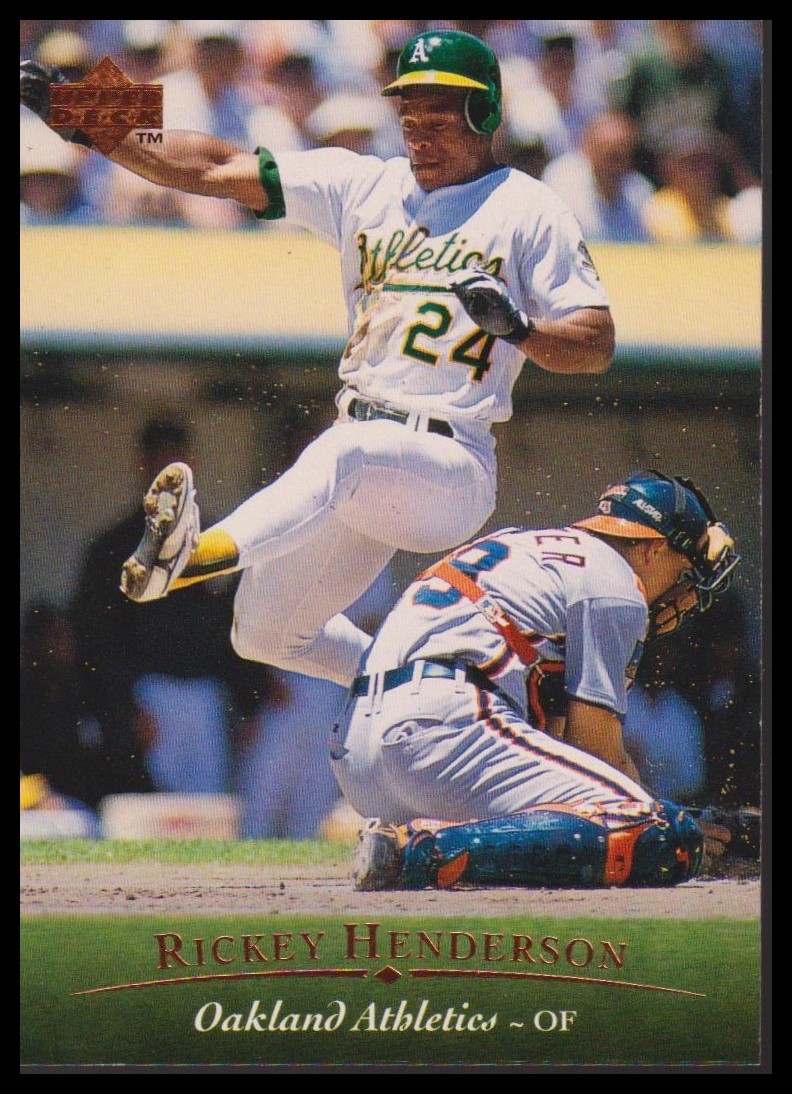 Rickey Henderson #30 Baseball Cards 1995 Upper Deck trading card — raw and PSA graded price guide