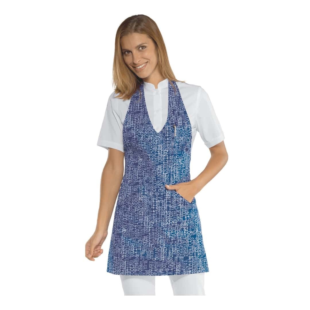 Waiter Apron Bistro Blue City 06 With Bib - Isacco - Barista Skirt