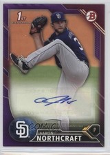 2016 Bowman Retail Prospect Auto Purple 27/250 Aaron Northcraft #PA-AN Auto 0l2