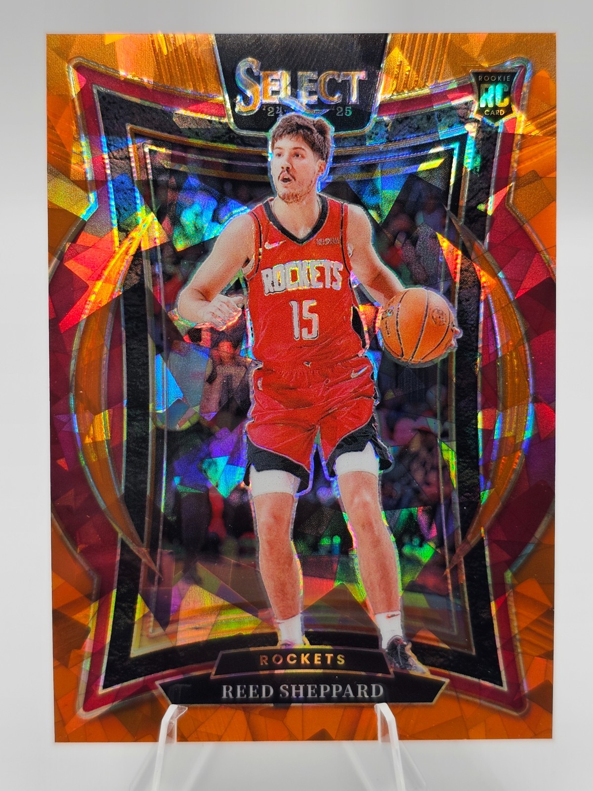 2024-25 Panini Select Reed Sheppard Orange Ice Prizm /275 RC Houston Rockets #68