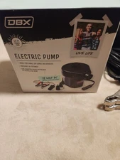 DBX Raft,Bed INFLATABLE Electric Air Pump, 12 volt DC New Open Box Tested Works