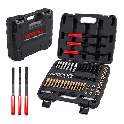 Thread Chaser Set, 61 Pcs Metric & SAE Thread Repair Kit with Pitch... Fast Ship