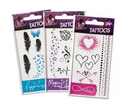 Glitzer Tattoos Girls Night out Trendhaus 3fach sortiert