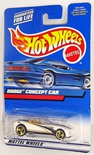 Hot Wheels 2000 Mainline #167 Dodge Concept Car White w/ Gold 3SPs Malaysia Base