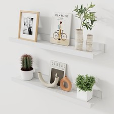 Floating Shelves for Wall, 24 inch Solid Wood Picture Ledge Shelf, Picture Sh...