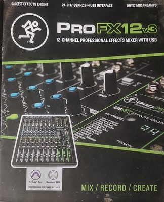 Complete Audio Mixer & Drum Mic Kit   Mackie ProFX12v3 + Rockville PRO-D7 + XLR