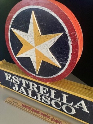   NEW Estrella Jalisco Double Sided 3D Wooden Sign Beer Bar Mancave