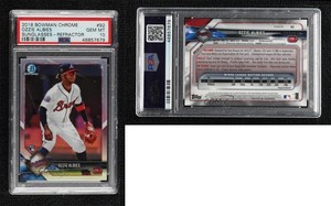 2018 Bowman Chrome Refractor /499 Ozzie Albies #92 PSA 10 GEM MT Rookie RC