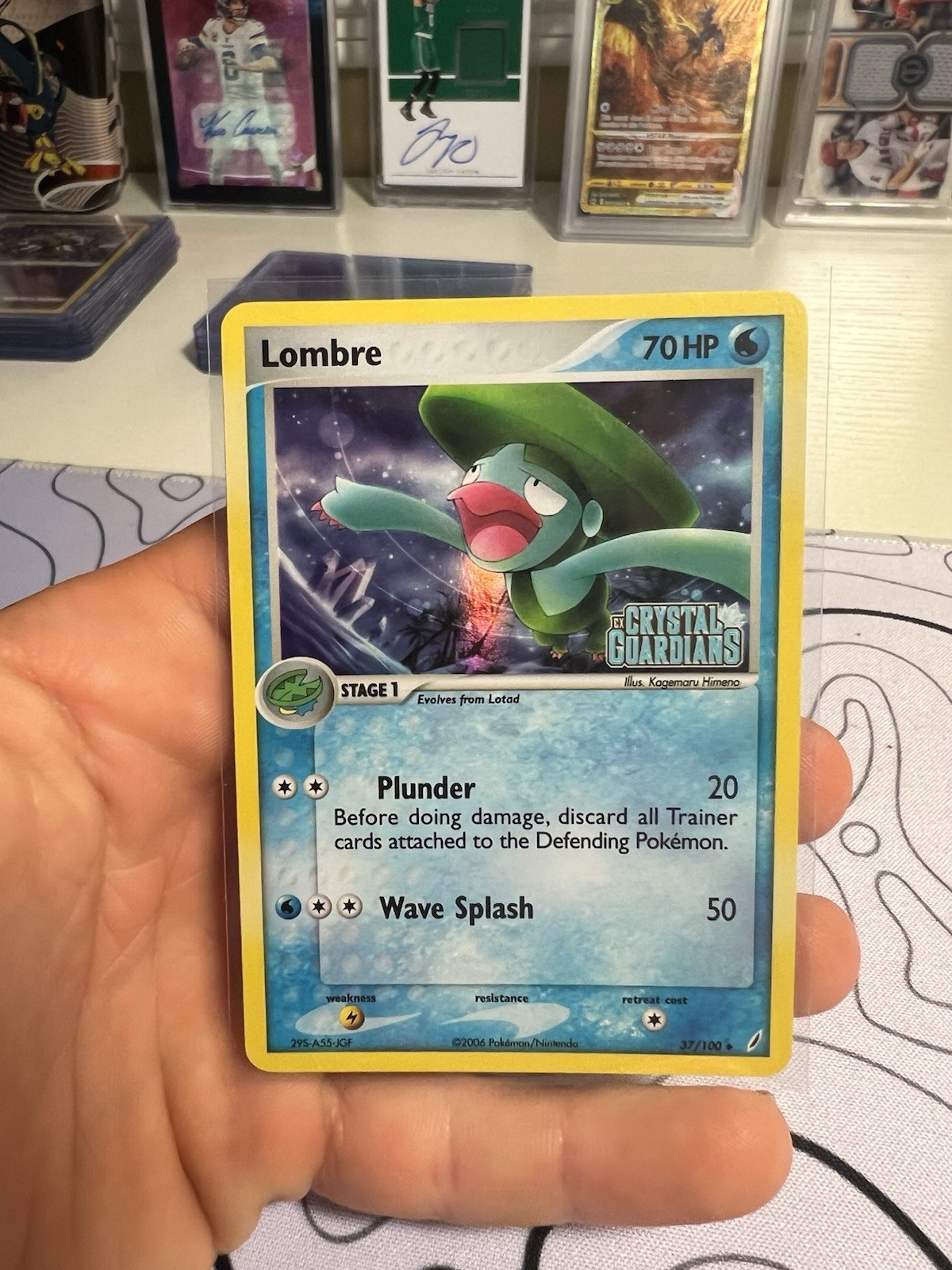 Pokemon TCG EX Crystal Guardians Lombre 37/100 [Reverse Holo] Stamped NM🔥