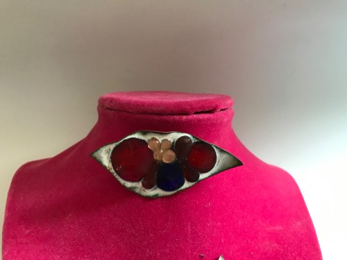 VNTG BERYL SHELDON COPPER & ENAMEL ABSTRACT DROPS-BROOCH/EARRINGS SET 1960mcm - Picture 5 of 8