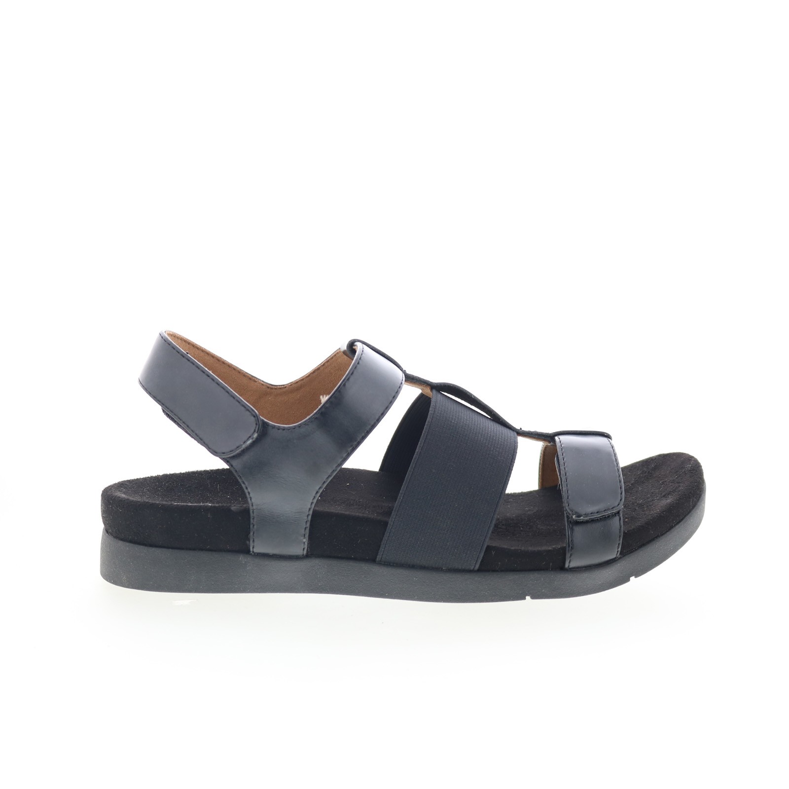 Spenco Anabel SP1059BLK Womens Black Leather Strap Sandals Shoes 8590₽