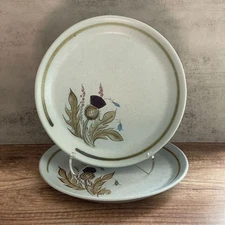 Buchan Portobello Scotland Thistle Set of Two 10.5" Dinner Plates Stoneware #289