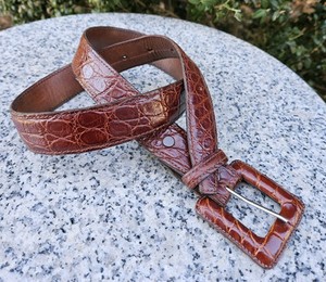 KLEINBERG SHERRILL Brow American Alligator Belt Size : SMALL 