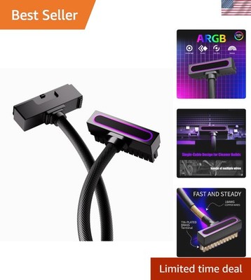 30CM 24PIN PSU Extension Cable - High-Speed ARGB with 90° Angle for Clean Builds
