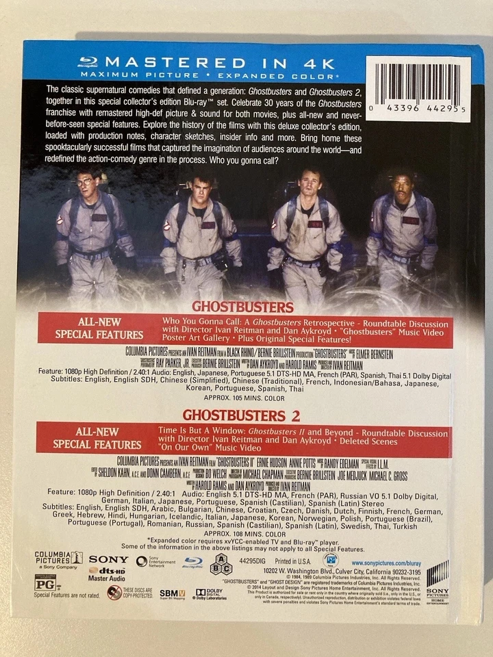 Ghostbusters 1 And 2 - Digibook | Blu-ray | Mastered In 4K | LIKE NEW - image 2 of 4