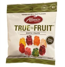 Albanese TRUE TO FRUIT Exotic Fruits Gummy Bears Candy 2.5 Oz Gluten-Free Nat Fl