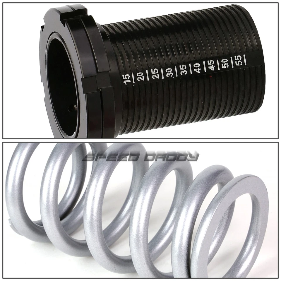 PARA 88-00 CIVIC EG EK/DC DESCENSO PERCHA NEGRA SUSPENSIÓN COILOVER RESORTE PLATEADO Foto 2 de 4