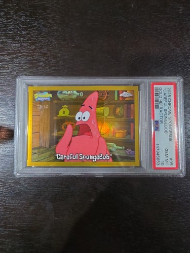 2025 TOPPS CHROME SPONGEBOB 25TH ANNIVERSARY "CAREFUL SPONGEBOB" 23/50 PSA 10...