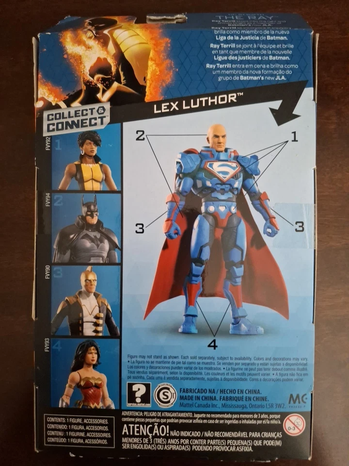 美泰 DC Multiverse The Ray 6 英寸可动人偶收藏连接 Lex — 第 2/2 张图片