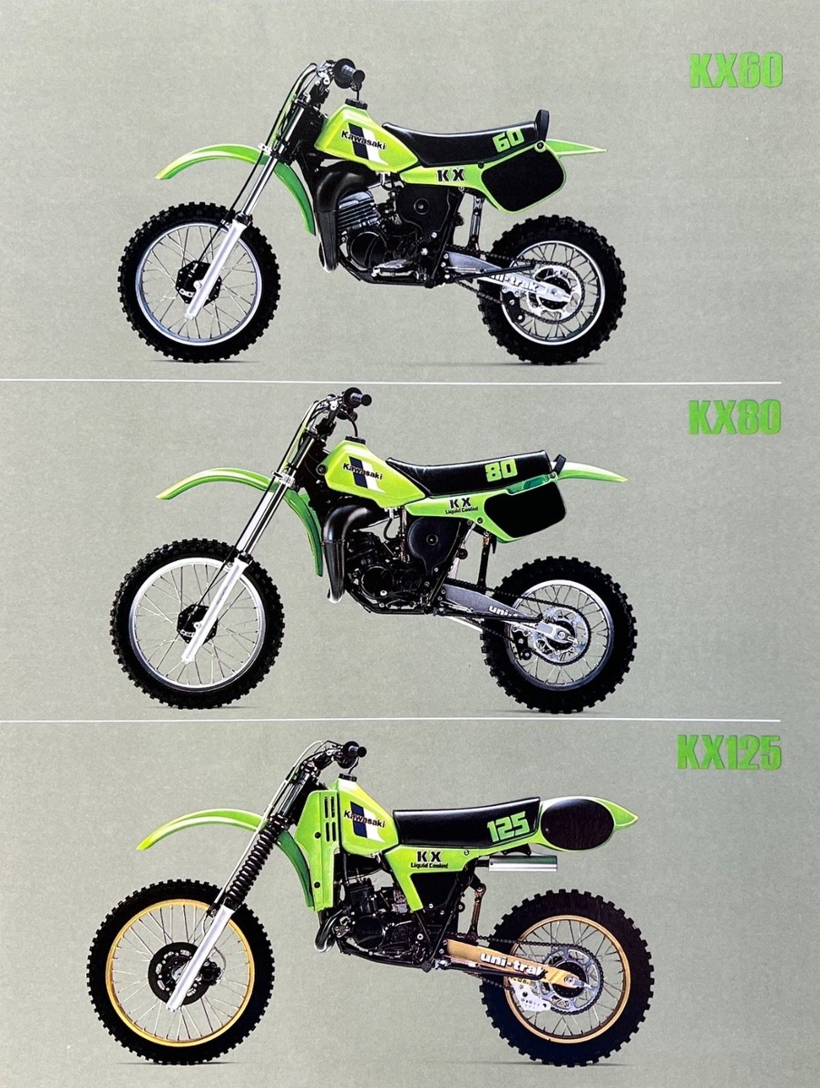 1983 Kawasaki KX60 KX80 KX125 KX250 KX500 6-page brochure