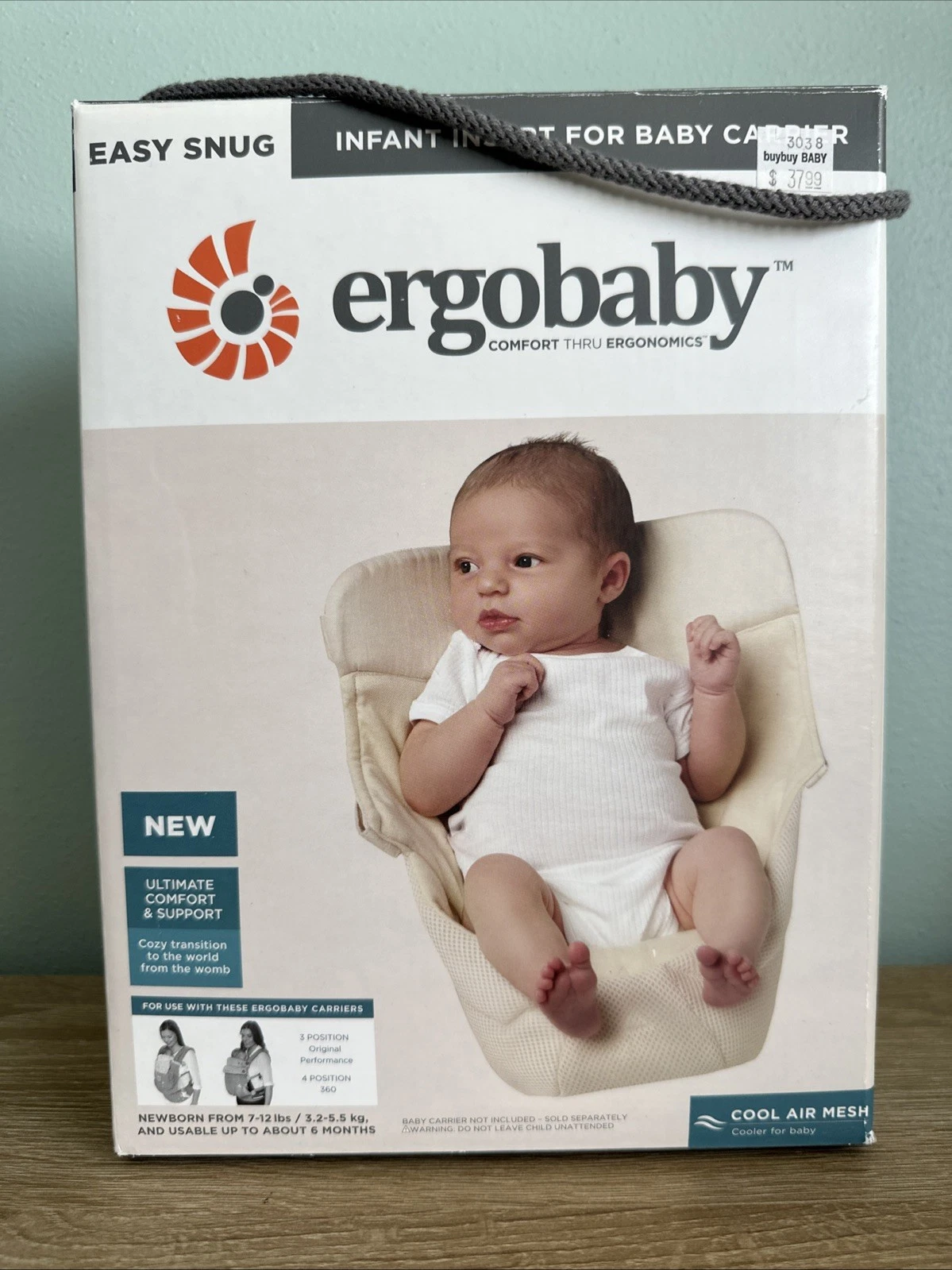 Ergo Baby Carrier Easy Snug Infant Insert - Open Box Newborn Natural