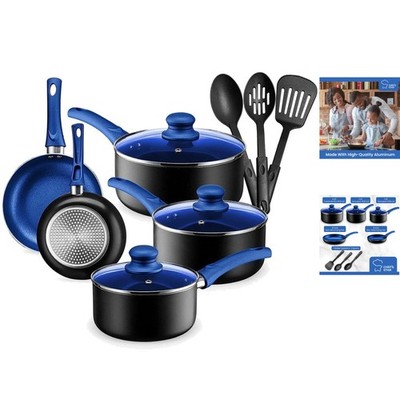 Dishwasher Safe 11-Piece Nonstick Pots and Pans Set with EvenHeat Technology