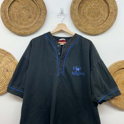 Rare tee shirt homme vintage années 90 Snoop Doggy Dogg noir bouton style jersey XL