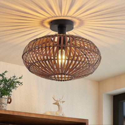 Lindby Deckenlampe 'Majeora' (Skandinavisch) (1 flammig, E27) - Holz Deckenleuch