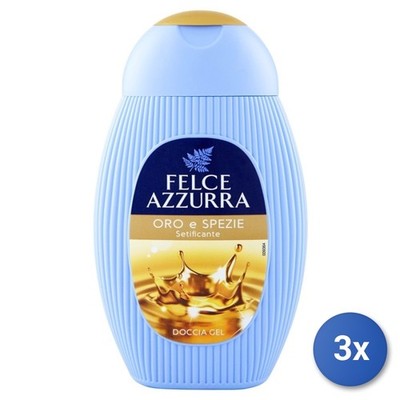 3X Felce Azzurra Shower 250 ML. Gold & Spices