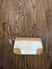 Vintage Coach Small Wristlet-Cream