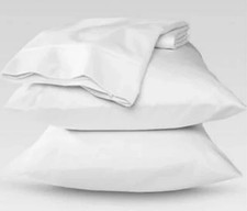 Queen Solid Performance Sheet Set White Threshold: Cotton 400 Thread Count 4 Pcs