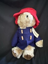 Vintage Paddington Plush Bear 1975 /1981 13 inch Eden Toys Red Hat Blue Coat