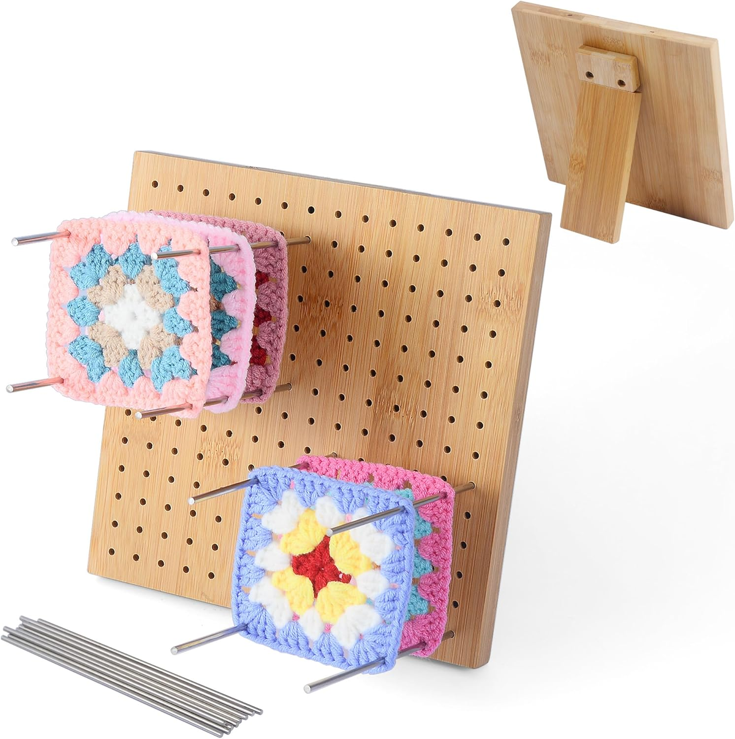 Crochet Blocking Board with Pins for Granny Squares and Blooms