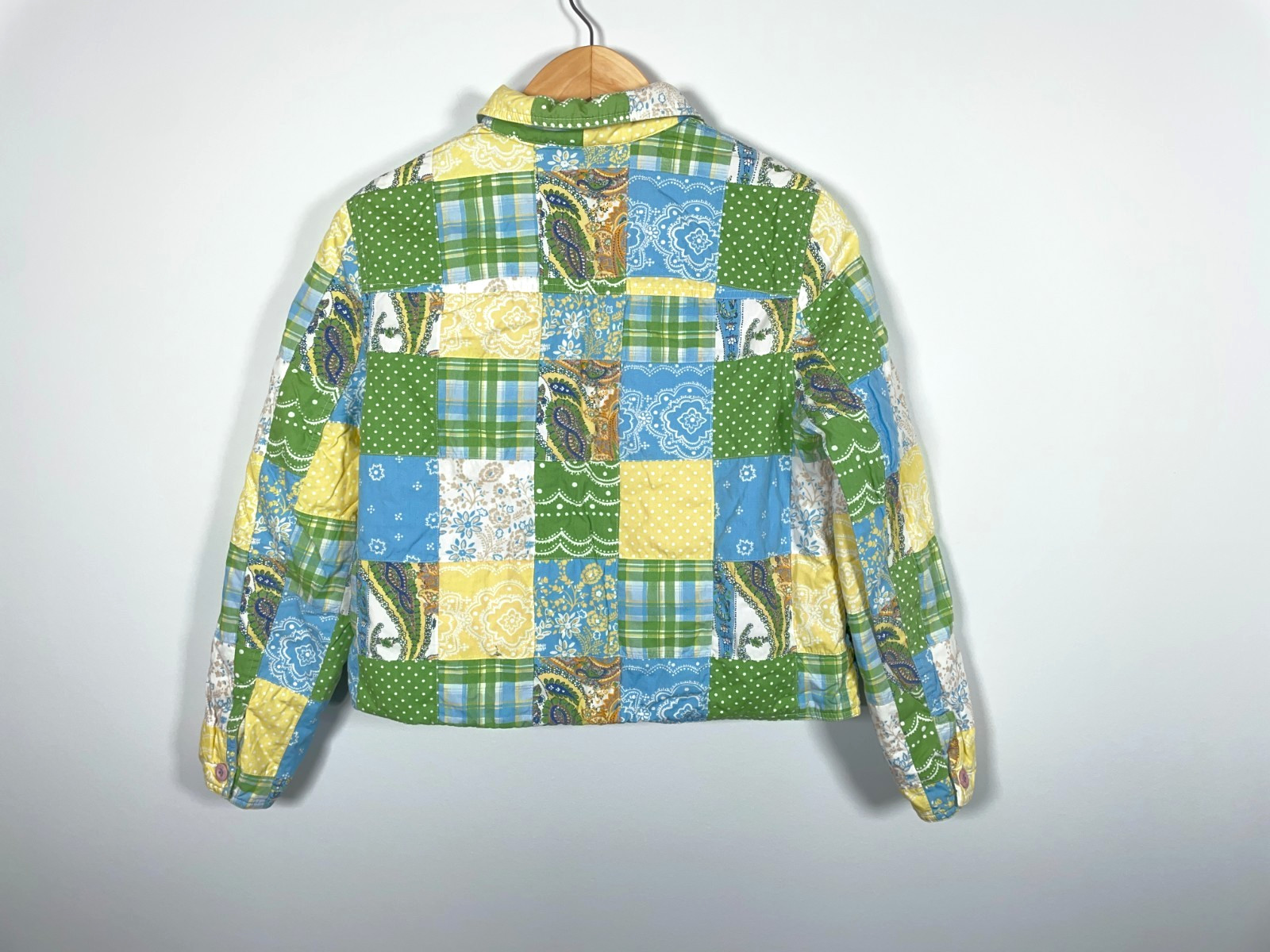 Paisley Patchwork Quilt Jacket Women's Medium Yel… - image 2