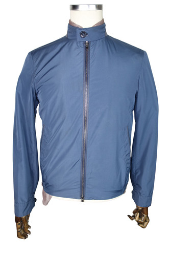 Pal Zileri, £850 PAL ZILERI BLUE POLYMIDE SUMMER LEATHER BOMBER JACKET M 38 48 MADE IN ITALY