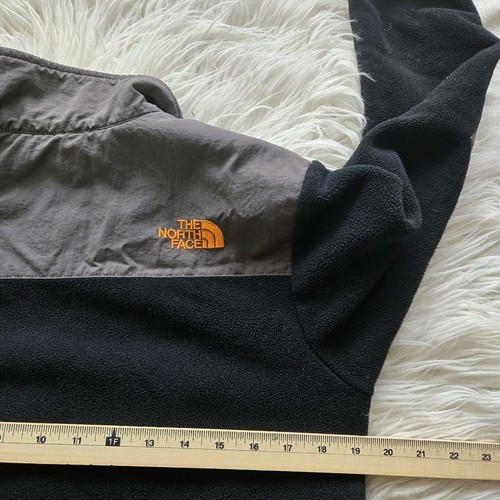 North Face Jacket Boys Size Large 14/16 Denali Fleece Black Gray Polartec Zip Up - Picture 6 of 7
