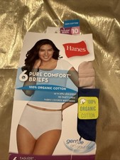 NWT Hanes 6 Pack 100 Organic Cotton Briefs Panties Multi Color Size 10/3 XL