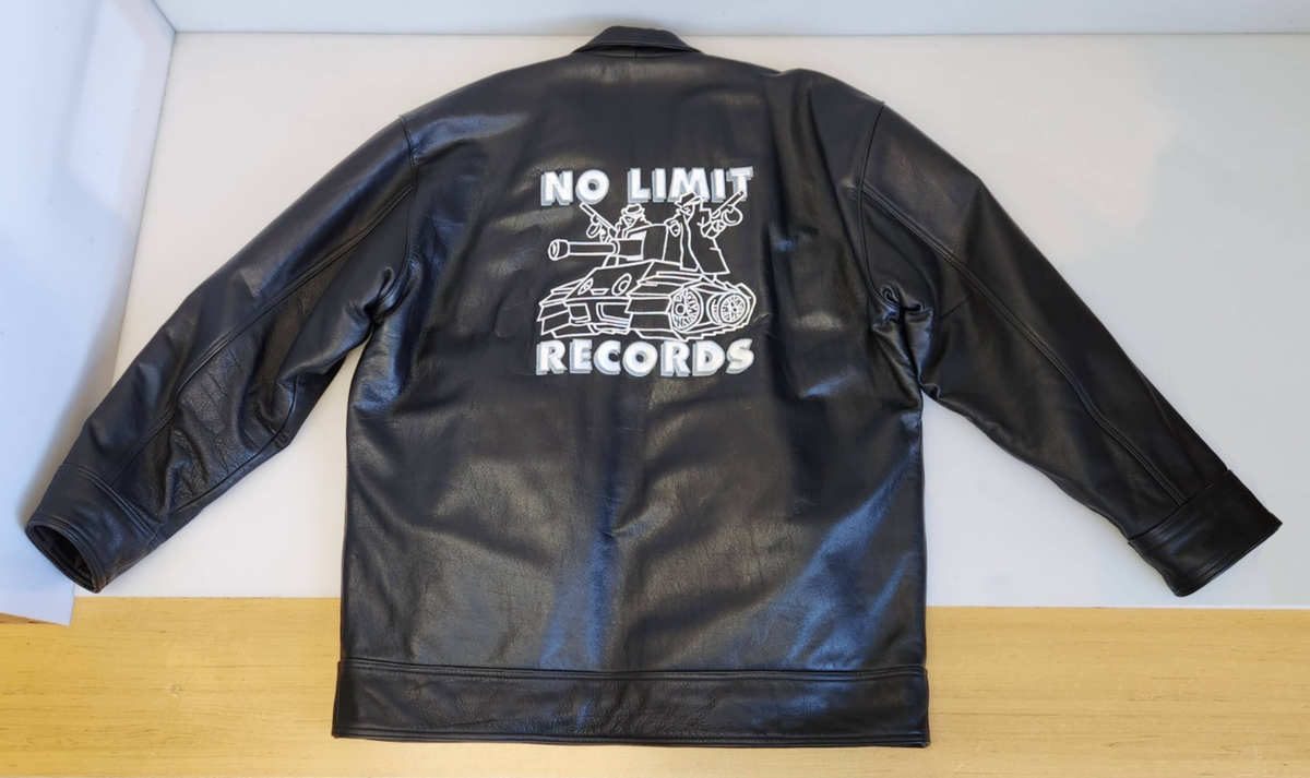 Vtg 1997 No Limit Records Black Leather Jacket Brave Limited Tank