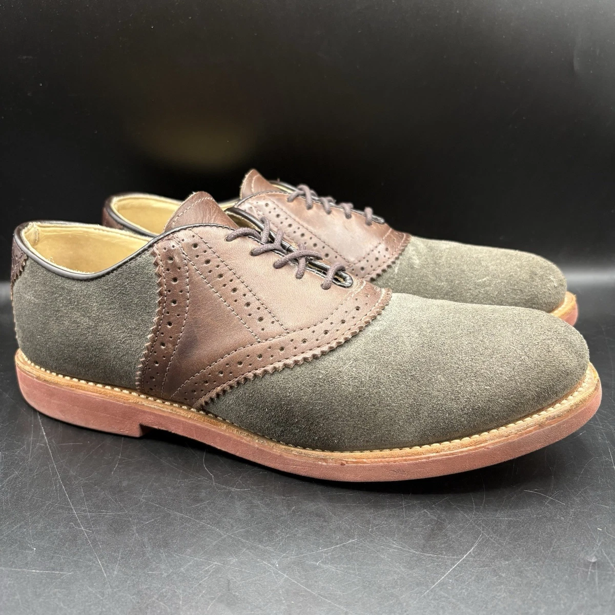 Bass‎ Gosselin golf shoes. Wing tip style suede and leather. 9.5m. Box 10 Saddle Shoes in Men main image 2