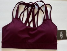 Victoria Sport Medium M Burgundy Plum Strappy Crossback Padded Sports Bra VSX