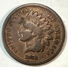 1873 Open 3 Indian Cent Nice Original Good+ CHRC