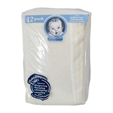Gerber Prefold Birdseye Cloth Diapers 100 Cotton NOS Vtg Flat fold Weave 12 Pk