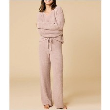 Softies Women's Coco Waffle Marshmallow V-Neck top With Long Pant Set Size 2X-3X