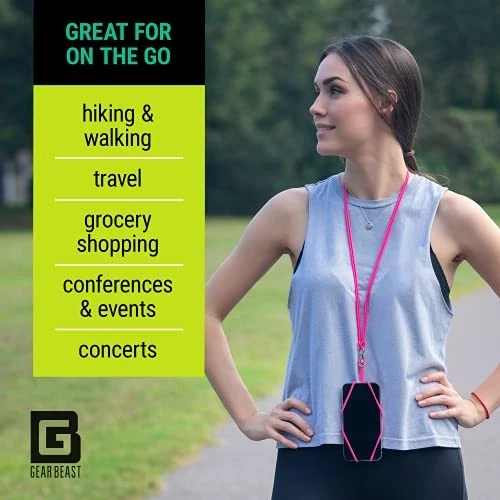 Шнурок для сотового телефона Gear Beast — универсальный шейный держатель для телефона с карманом для карт и - Изображение 4 из 4