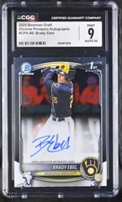 2025 Draft #CPA-BE Brady Ebel Chrome Prospect Autographs BOWMAN 1ST CGC 9