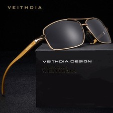 VEITHDIA Polarized Photochromic Sunglasses Men UV400 Retro Pilot Driving Glasses