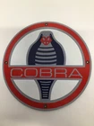 VTG 12" Shelby Cobra Porcelain Enamel Garage Sign