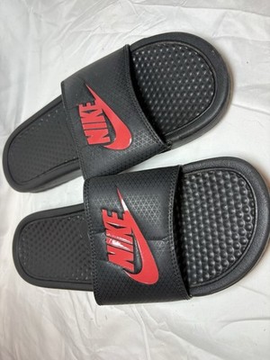Nike Benassi JDI Sandals for Men, Size 9US - Black/White University Red