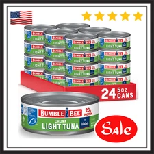 Bumble Bee Chunk Light Tuna In Water, 5 oz Cans (Pack of 24) - Wild Caught Skipj