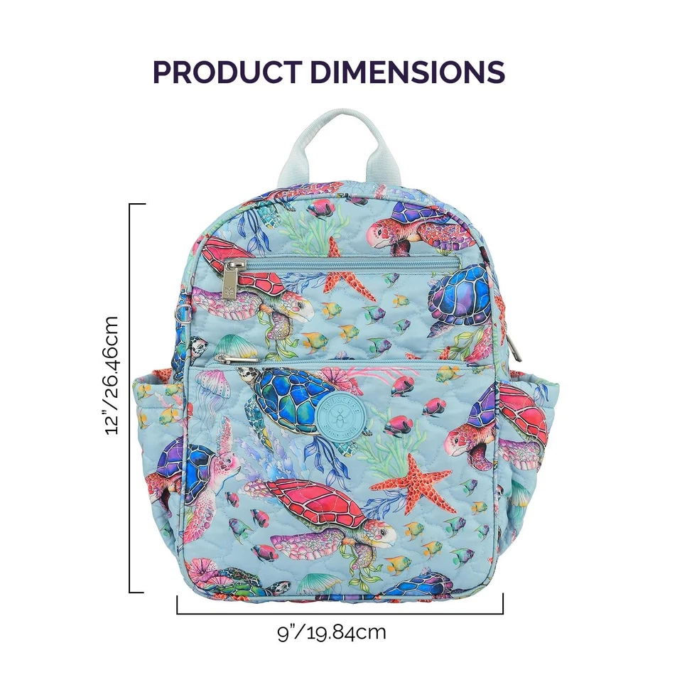 Wanderlust Quilted Fabric Collection Women's Vegan Backpack - Underwater Beauty - Image 4 of 4